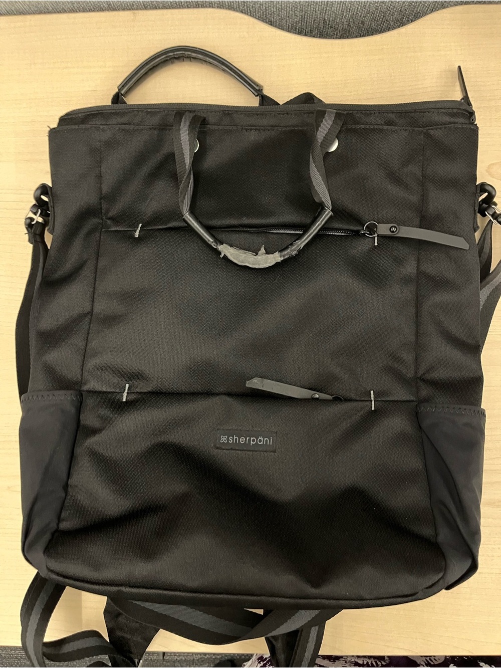 Sherpani Black Convertible Backpack Tote